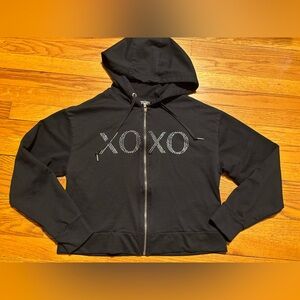 XOXO Black cropped sweatshirt